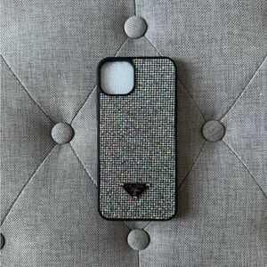 Black and Silver Glitter 15plus Phone Case